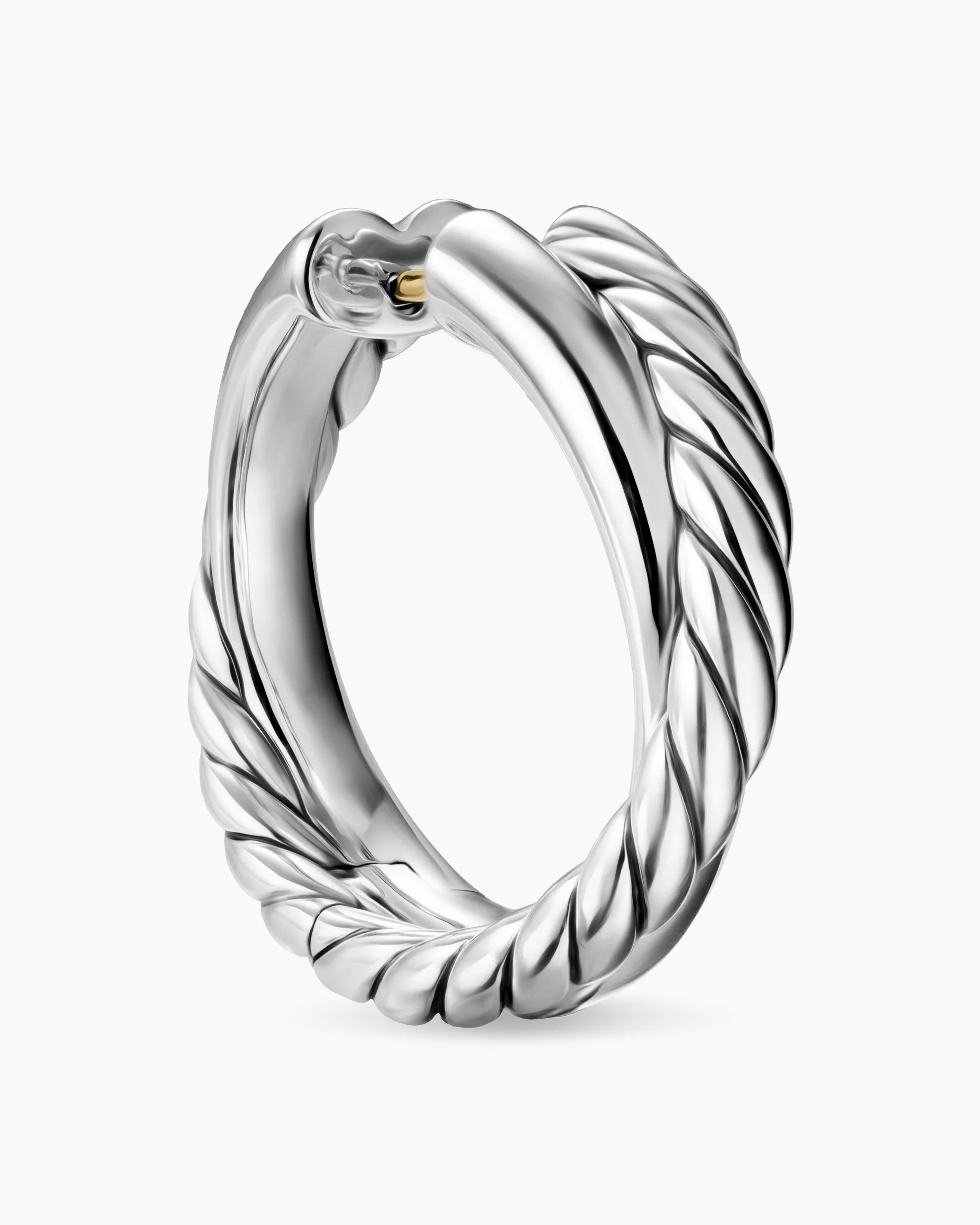 Crossover Hoop Earrings Sterling Silver, 22.3mm