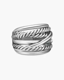 Crossover Ring Sterling Silver, 17mm