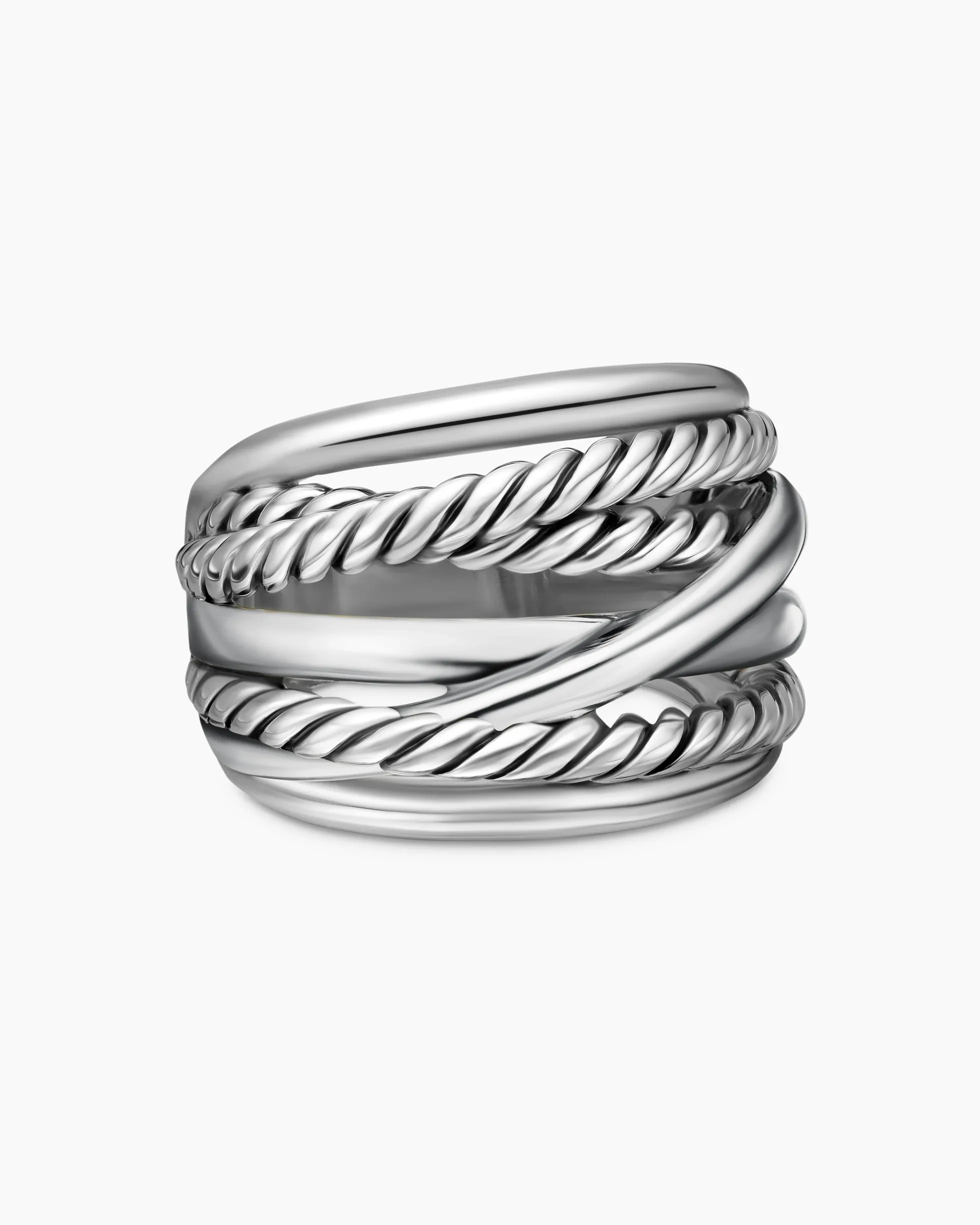 Crossover Ring Sterling Silver, 17mm