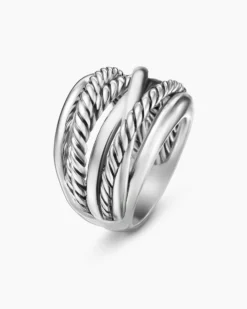 Crossover Ring Sterling Silver, 17mm