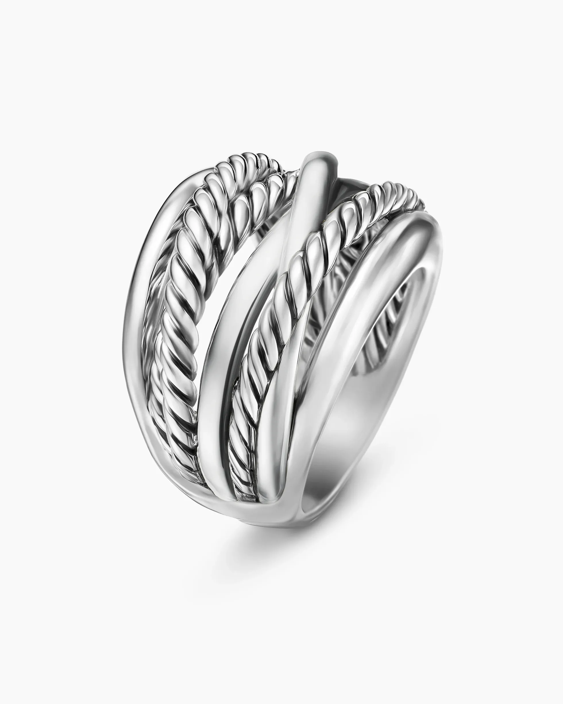 Crossover Ring Sterling Silver, 17mm
