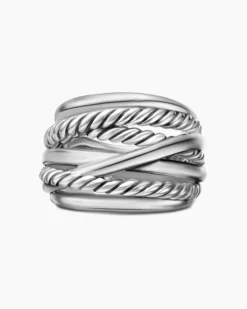 Crossover Ring Sterling Silver, 17mm
