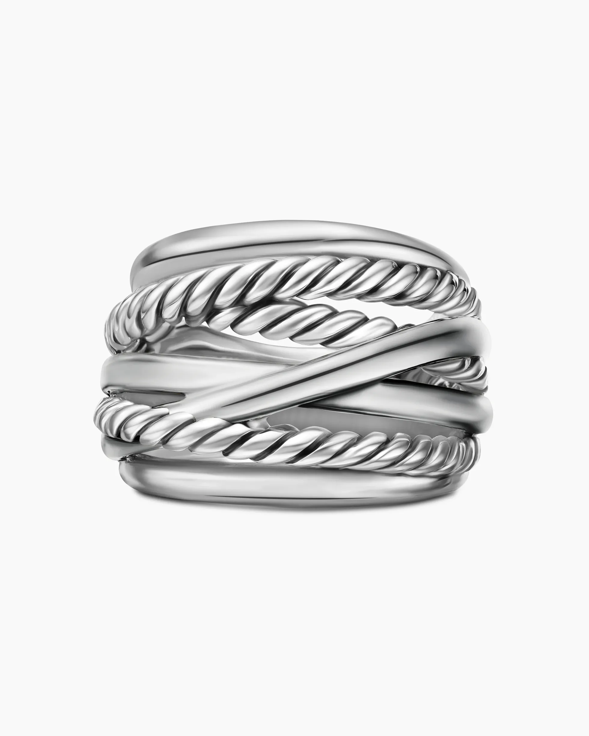 Crossover Ring Sterling Silver, 17mm