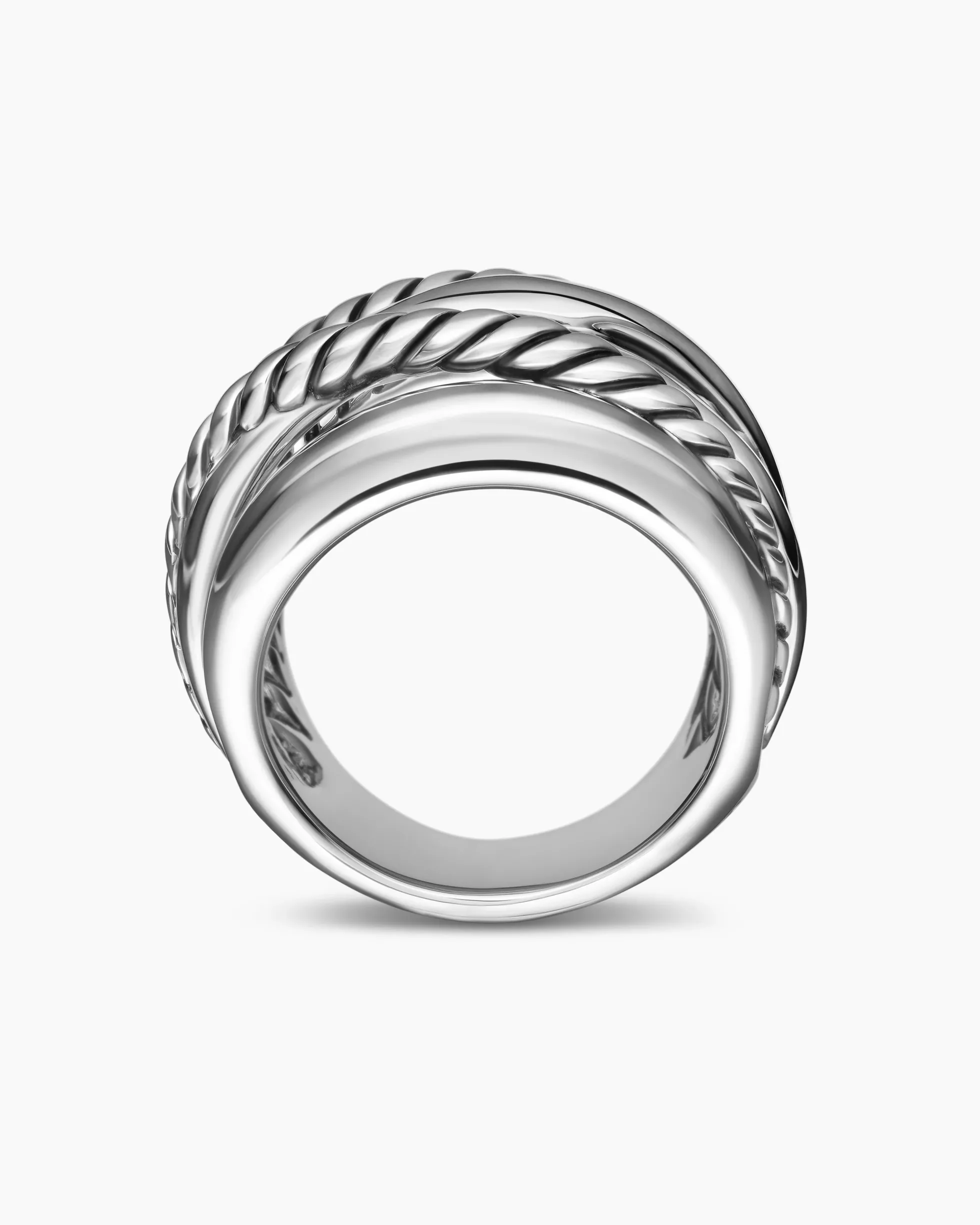 Crossover Ring Sterling Silver, 17mm
