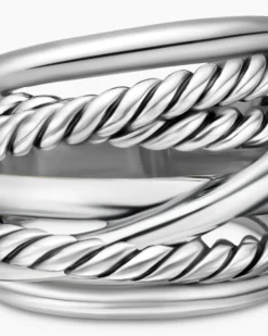 Crossover Ring Sterling Silver, 17mm