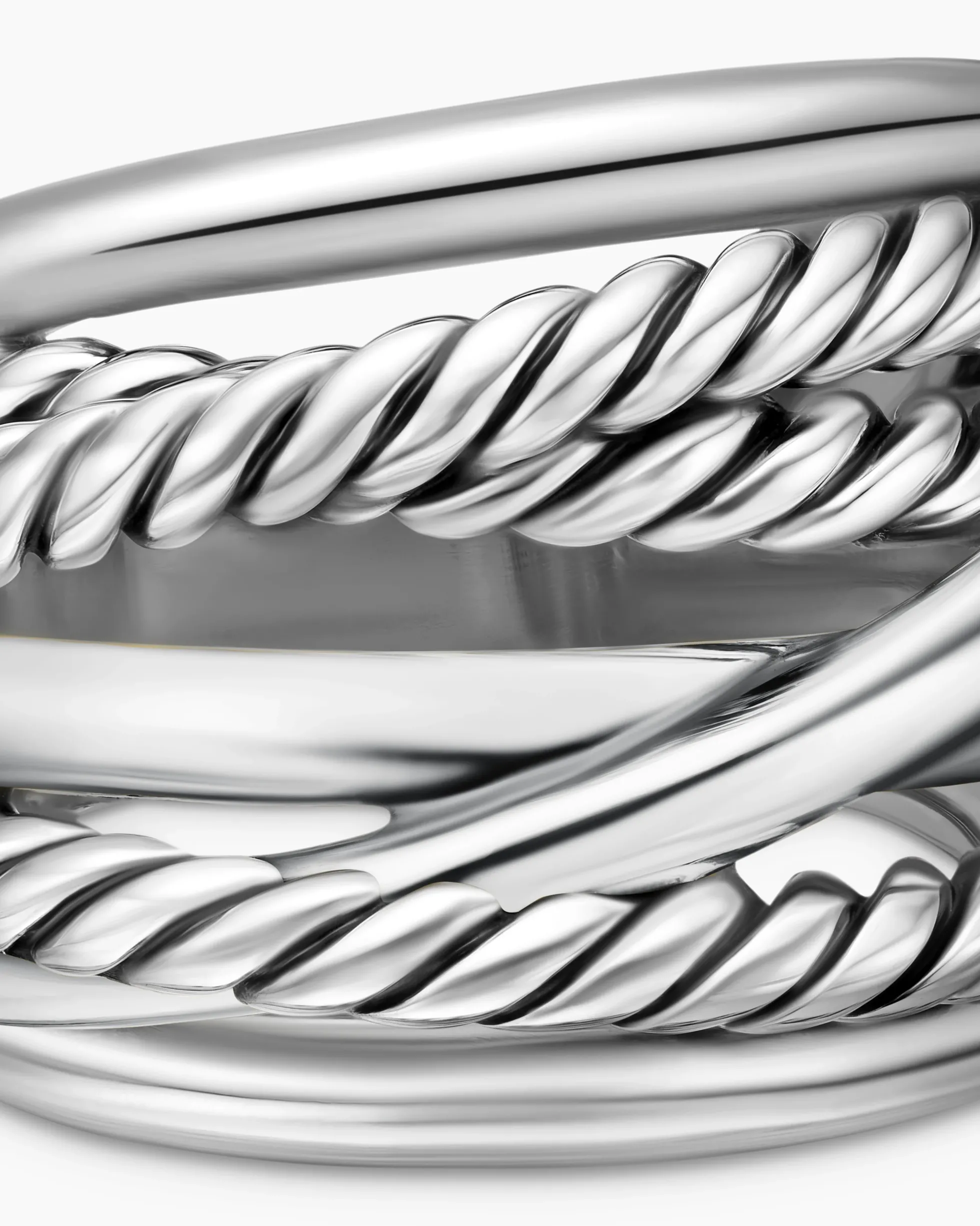 Crossover Ring Sterling Silver, 17mm