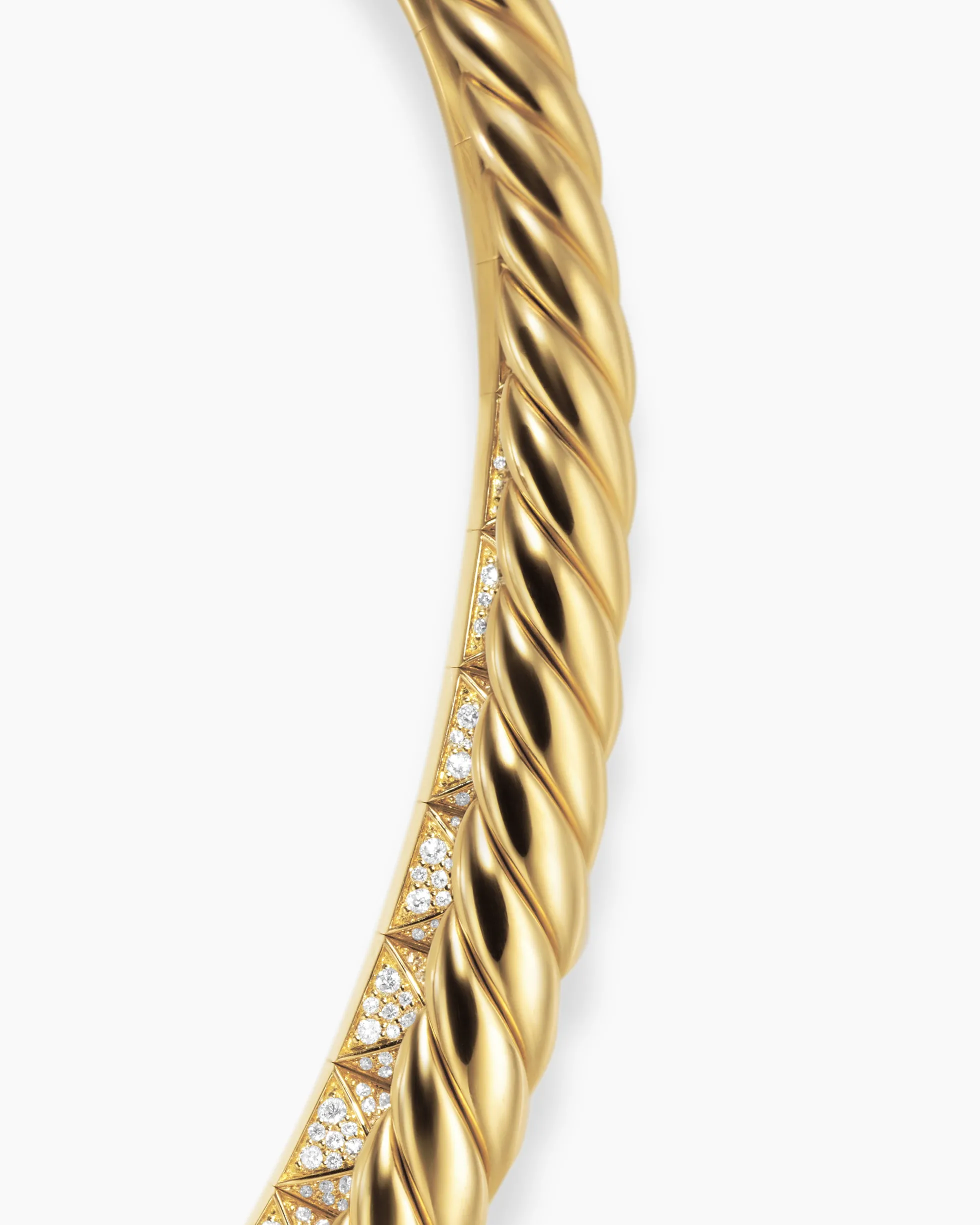 Crossover Trio Collar Necklace 18K Yellow Gold with Diamonds, 16.5mm