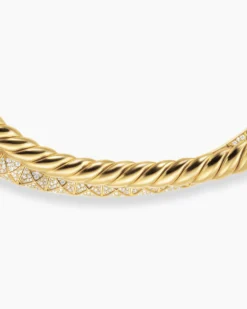 Crossover Trio Collar Necklace 18K Yellow Gold with Diamonds, 16.5mm