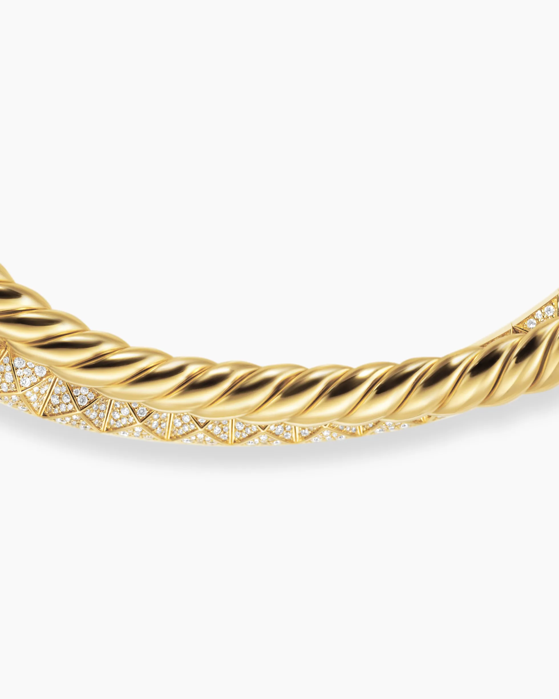 Crossover Trio Collar Necklace 18K Yellow Gold with Diamonds, 16.5mm