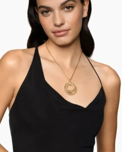 Crossover Trio Pendant Necklace 18K Yellow Gold with Diamonds, 39.5mm