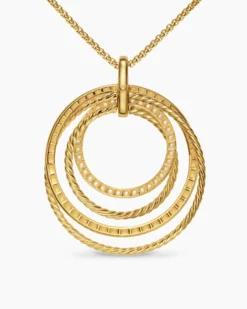 Crossover Trio Pendant Necklace 18K Yellow Gold with Diamonds, 39.5mm