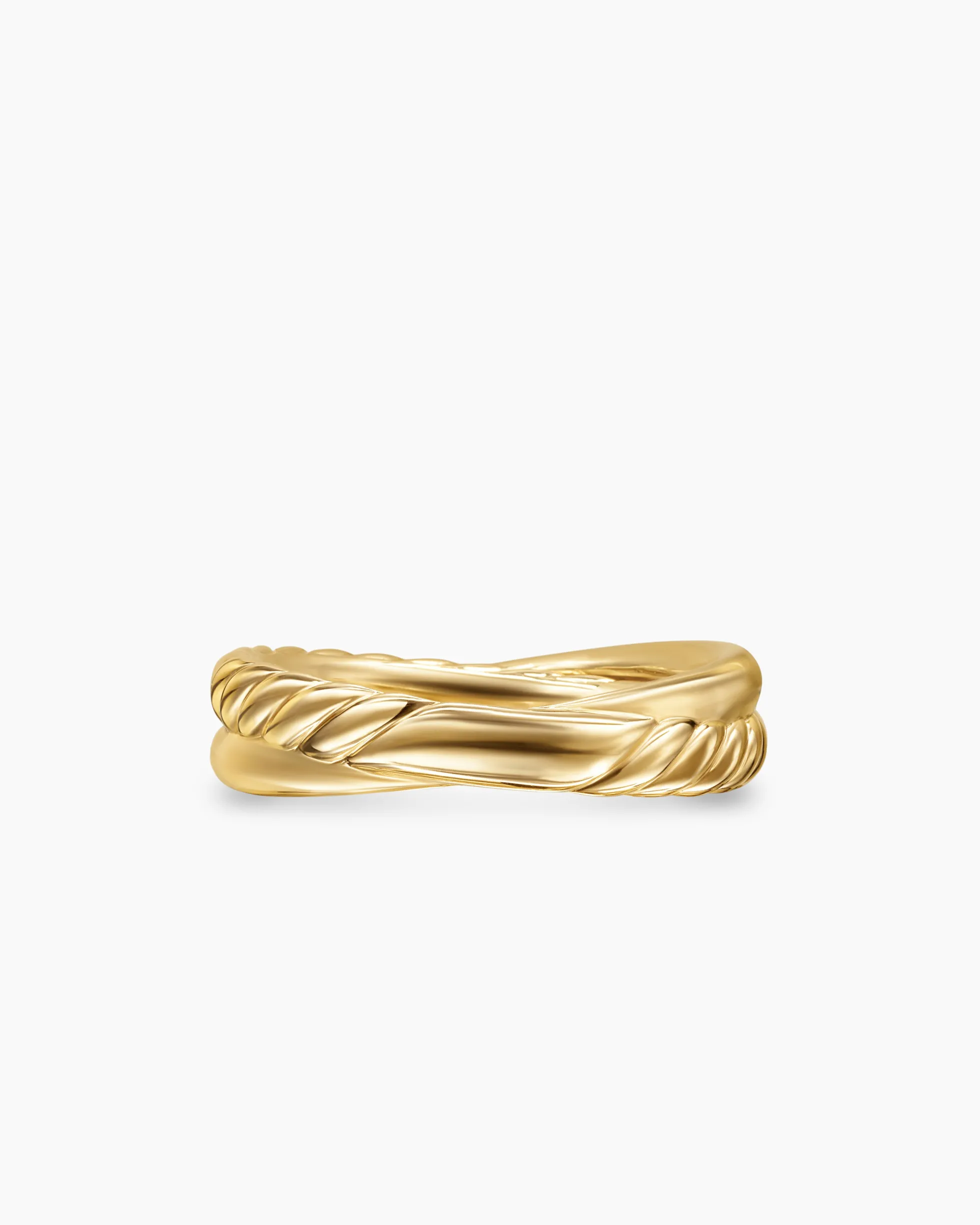 Crossover Two Row Ring 18K Yellow Gold with Diamonds, 5mm