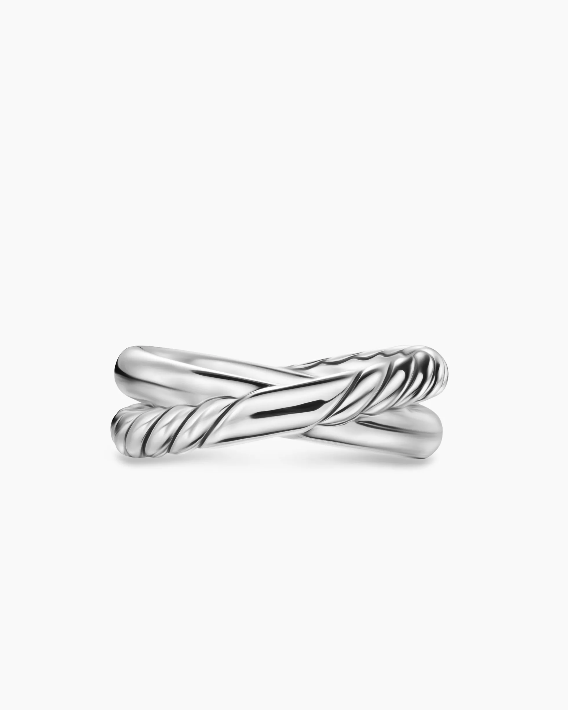 Crossover Two Row Ring Sterling Silver, 7.4mm