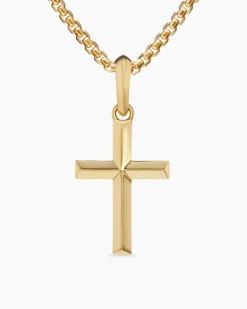 Cross Pendant 18K Yellow Gold, 24mm