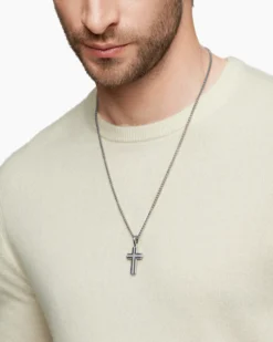 Cross Pendant Sterling Silver, 34mm