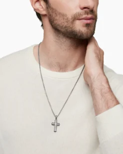 Cross Pendant Sterling Silver, 34mm