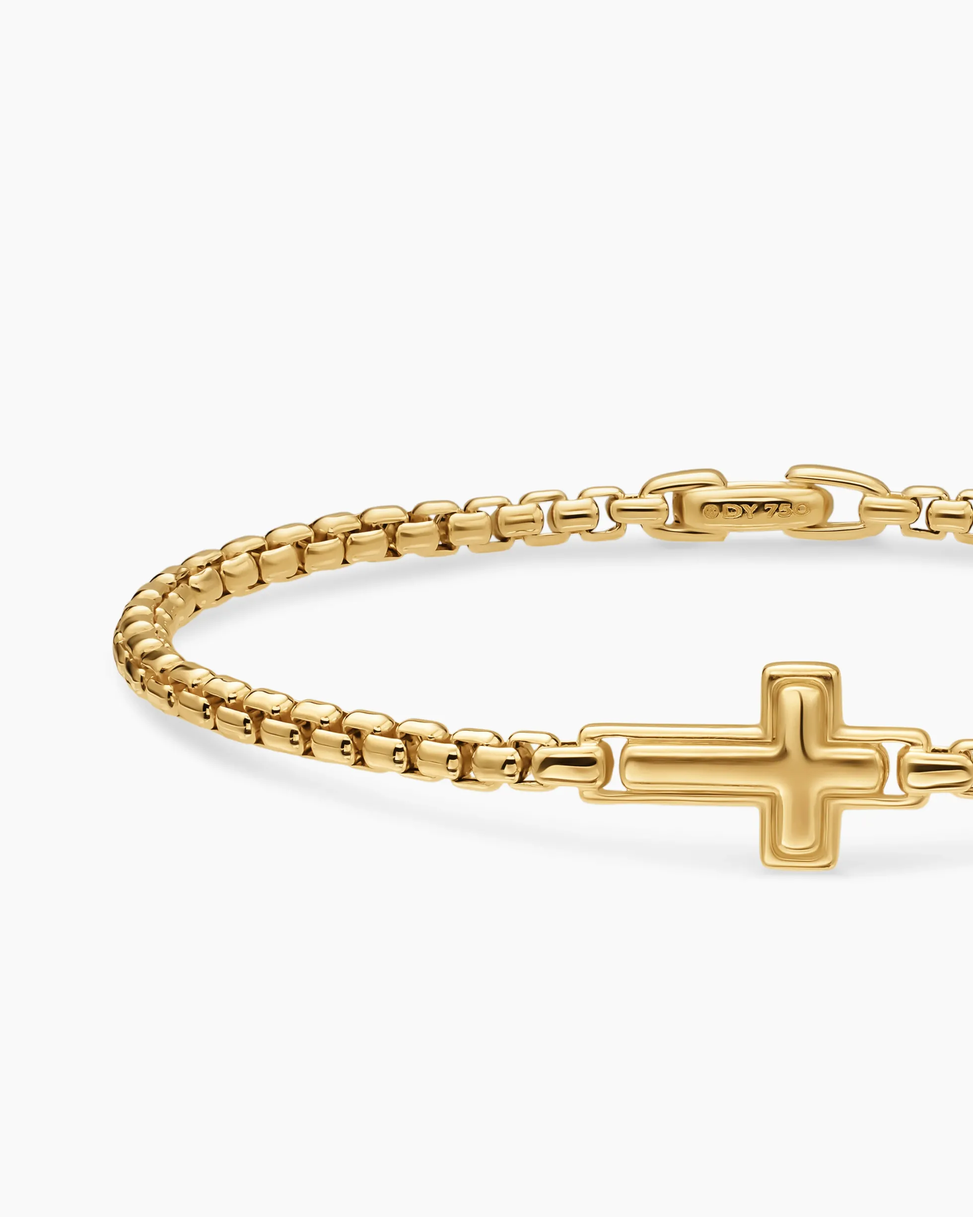 Cross Station Bracelet 18K Yellow Gold, 3.4mm