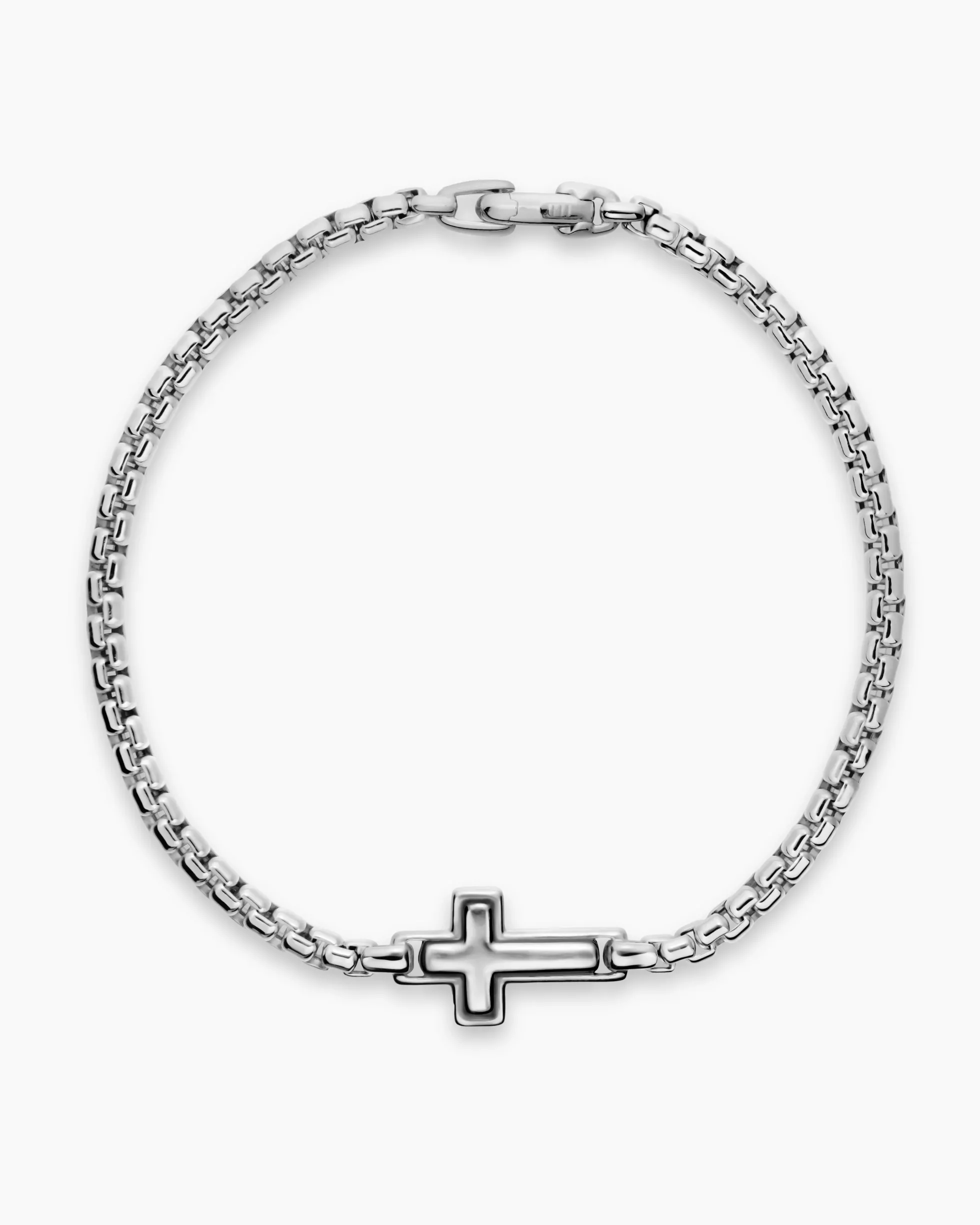 Cross Station Bracelet Sterling Silver, 3.6mm