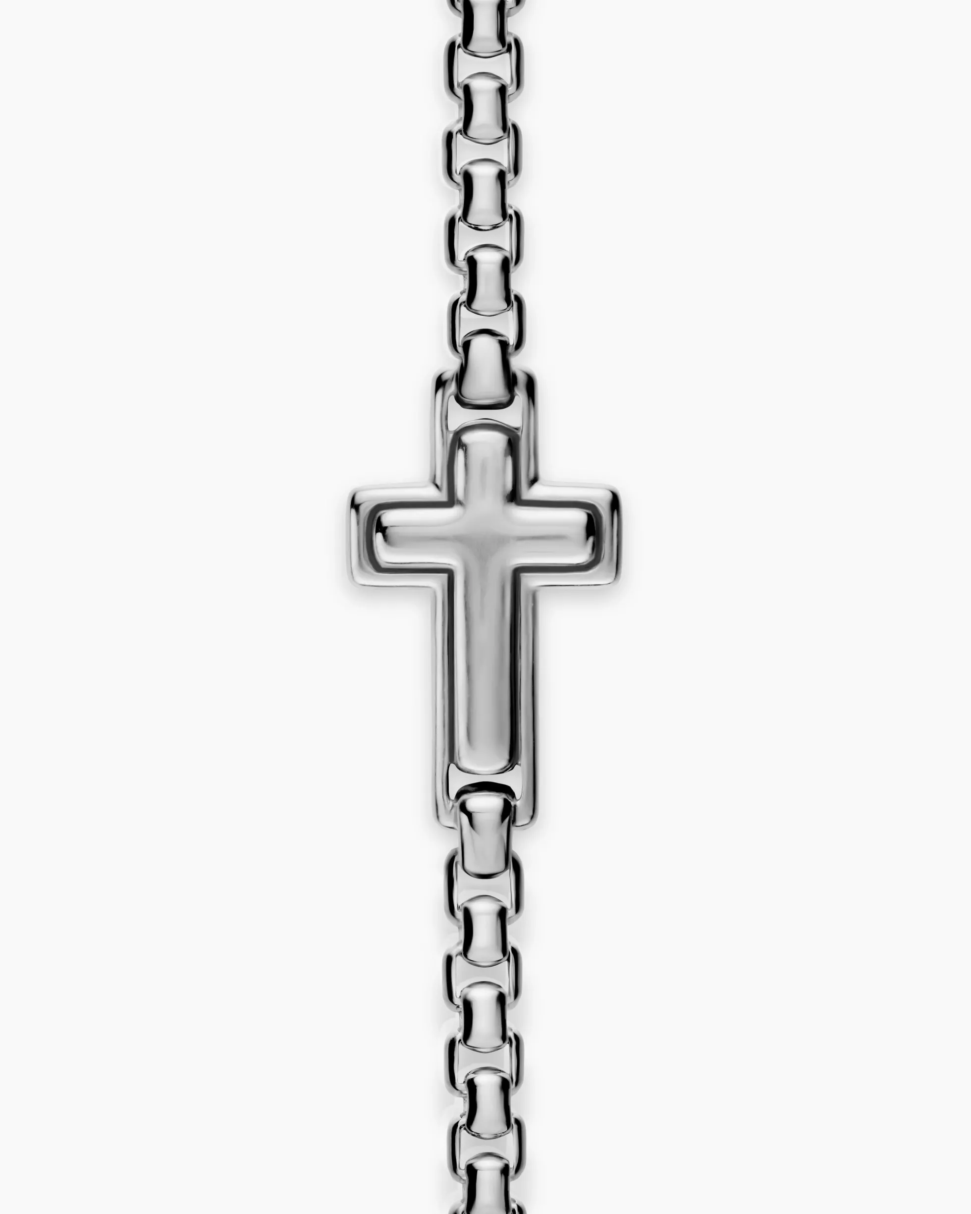 Cross Station Bracelet Sterling Silver, 3.6mm