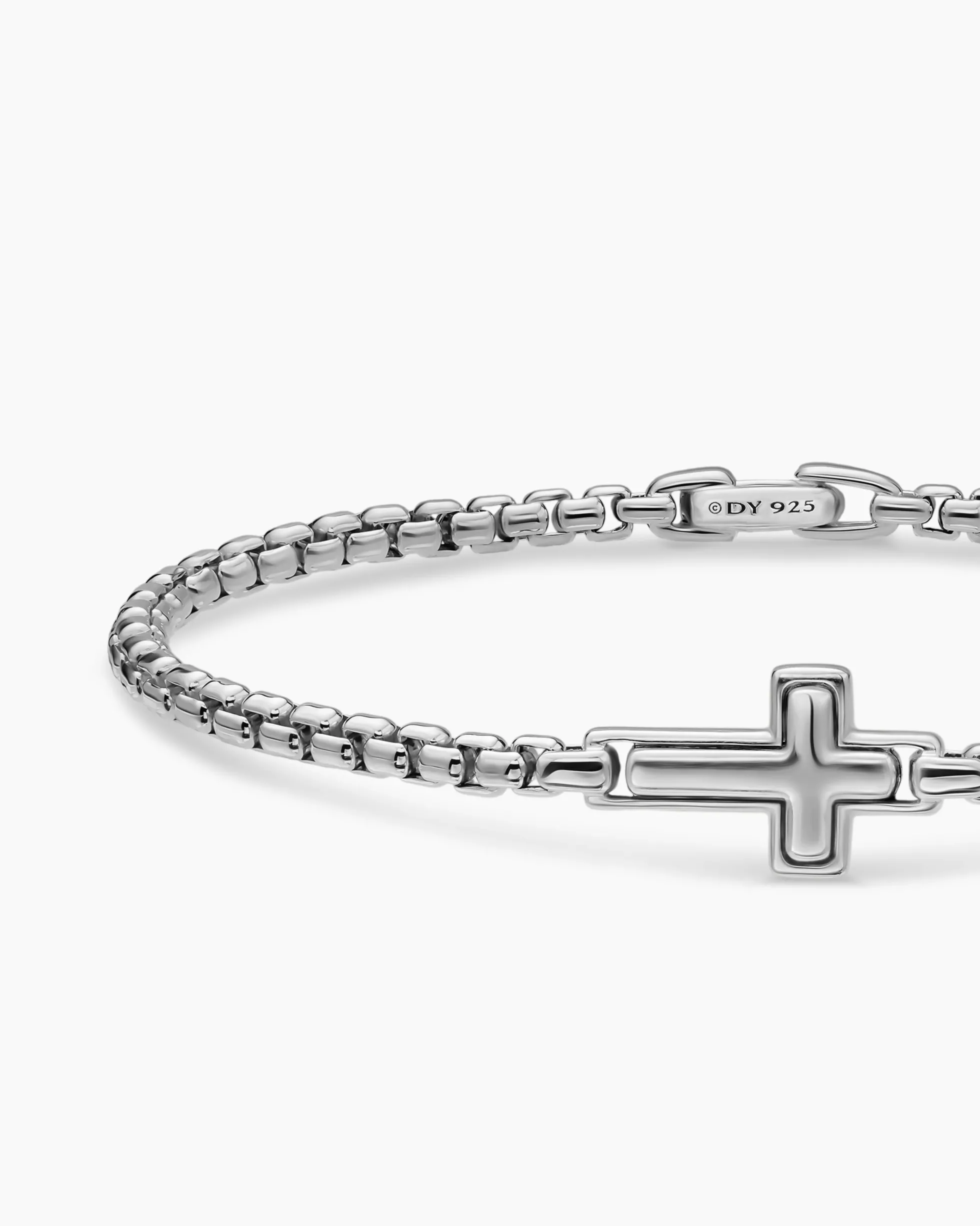 Cross Station Bracelet Sterling Silver, 3.6mm