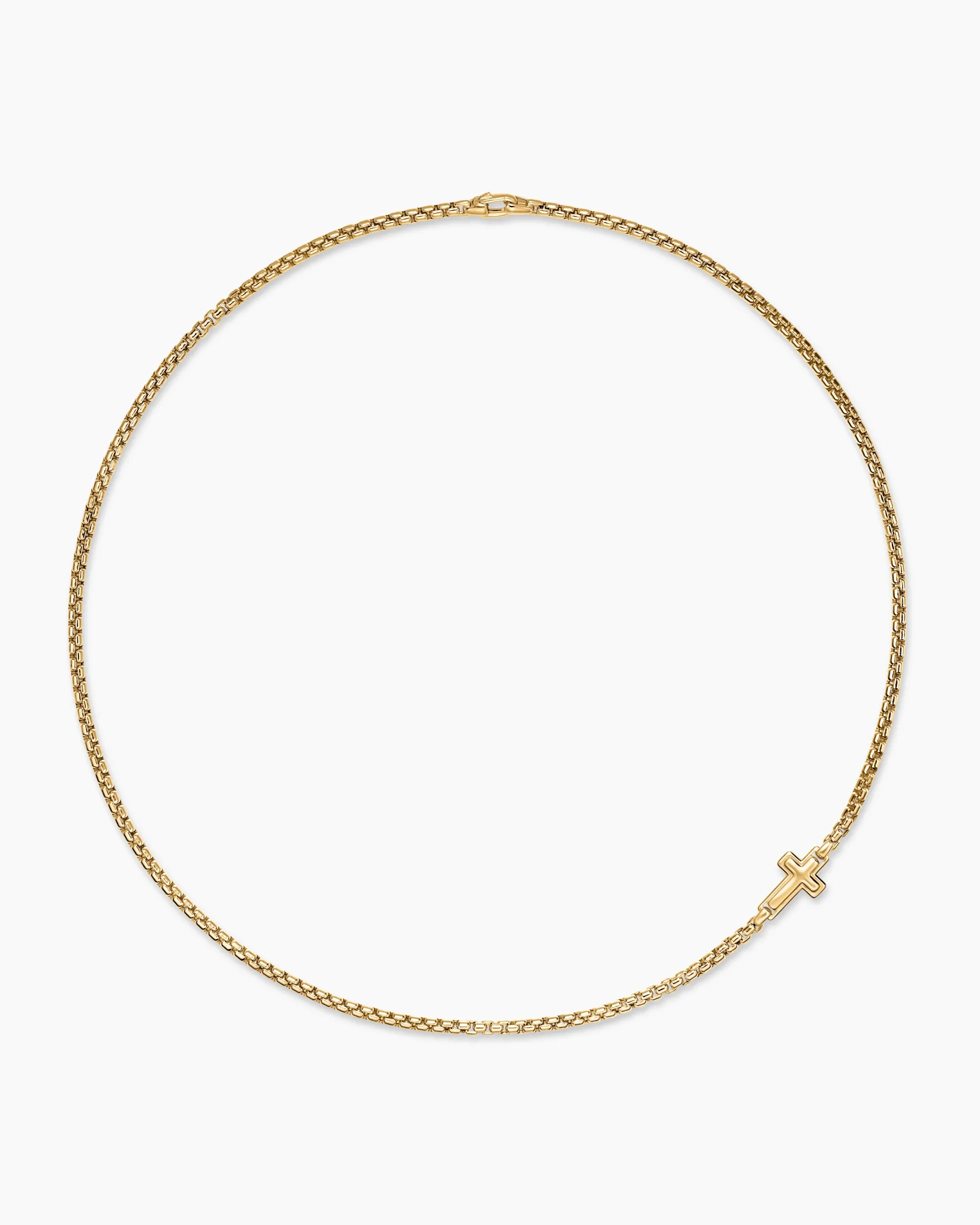 Cross Station Necklace 18K Yellow Gold, 3.4mm