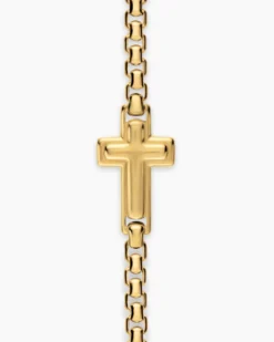 Cross Station Necklace 18K Yellow Gold, 3.4mm