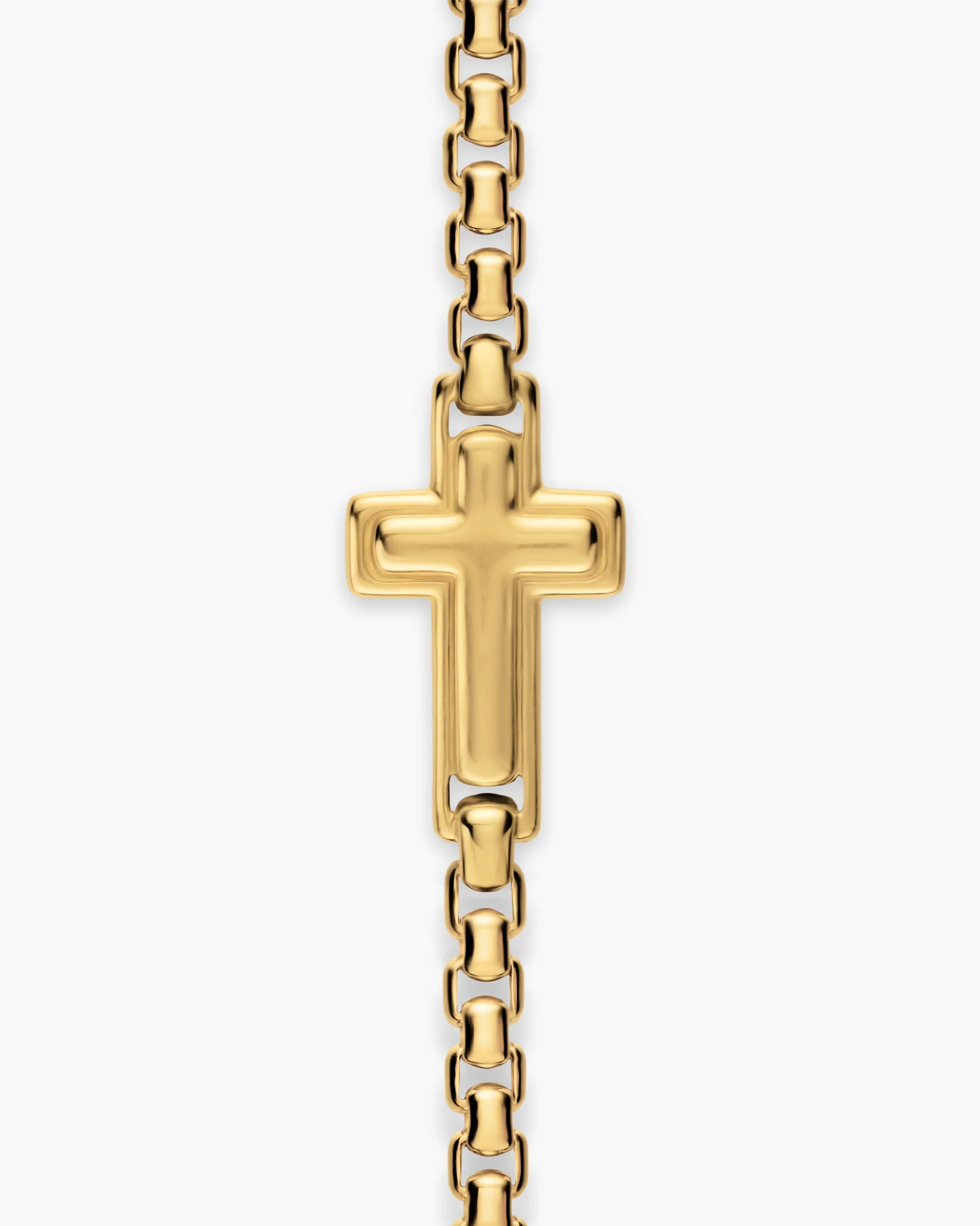 Cross Station Necklace 18K Yellow Gold, 3.4mm