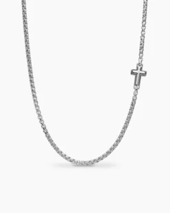 Cross Station Necklace Sterling Silver, 3.6mm