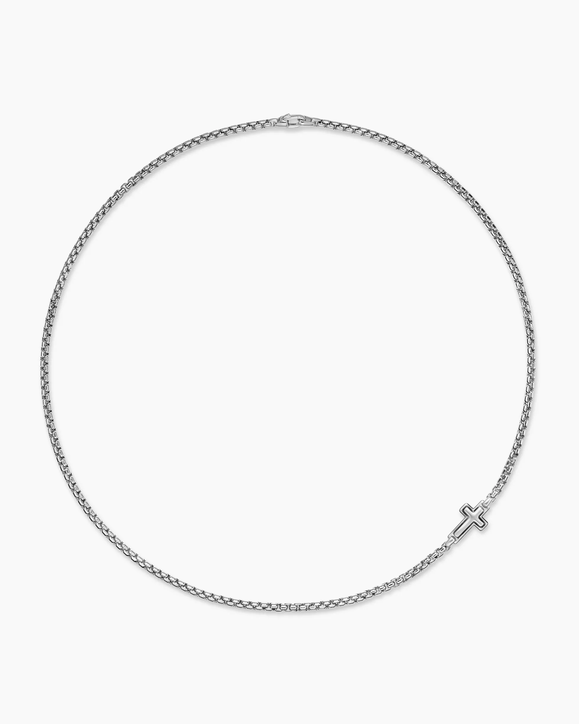 Cross Station Necklace Sterling Silver, 3.6mm