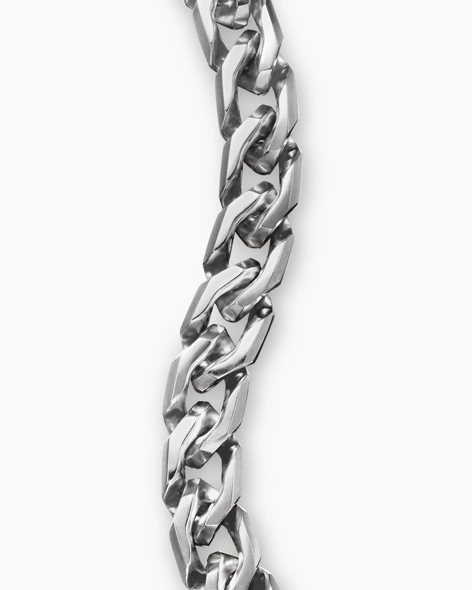Curb Chain Angular Link Bracelet Sterling Silver, 8.7mm
