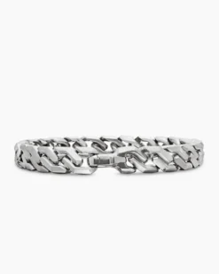 Curb Chain Angular Link Bracelet Sterling Silver, 8.7mm