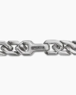 Curb Chain Angular Link Bracelet Sterling Silver, 8.7mm