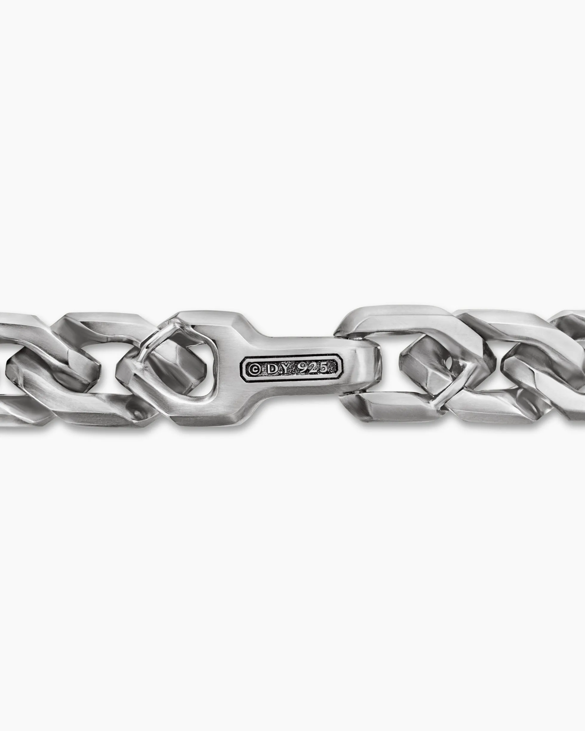 Curb Chain Angular Link Bracelet Sterling Silver, 8.7mm