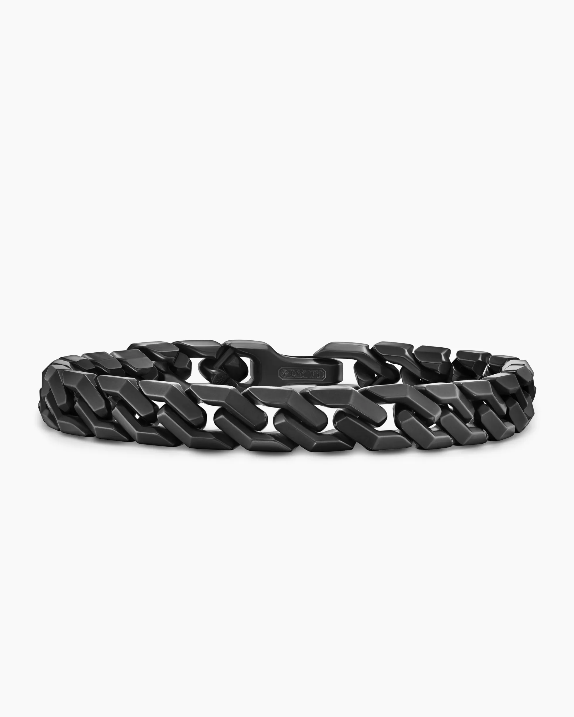 Curb Chain Angular Link Bracelet Black Titanium, 8.7mm