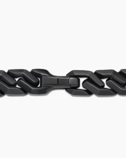 Curb Chain Angular Link Bracelet Black Titanium, 8.7mm