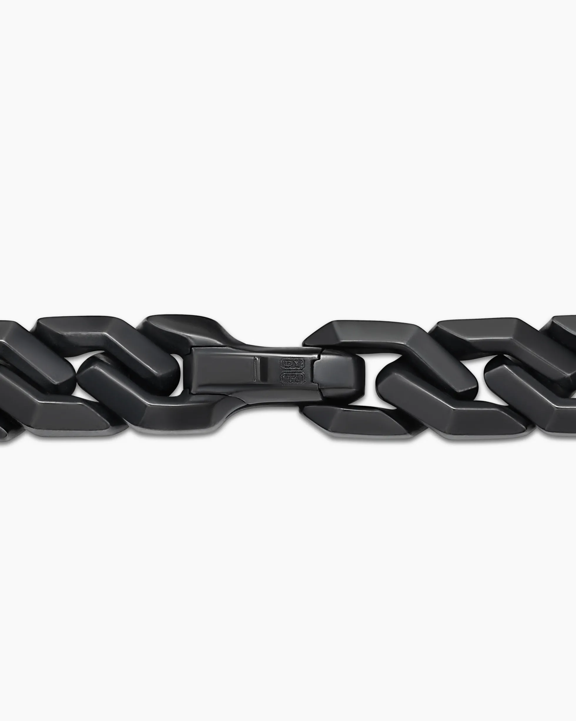 Curb Chain Angular Link Bracelet Black Titanium, 8.7mm