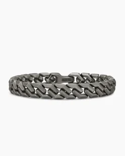 Curb Chain Angular Link Bracelet Anthracite Titanium, 8.7mm