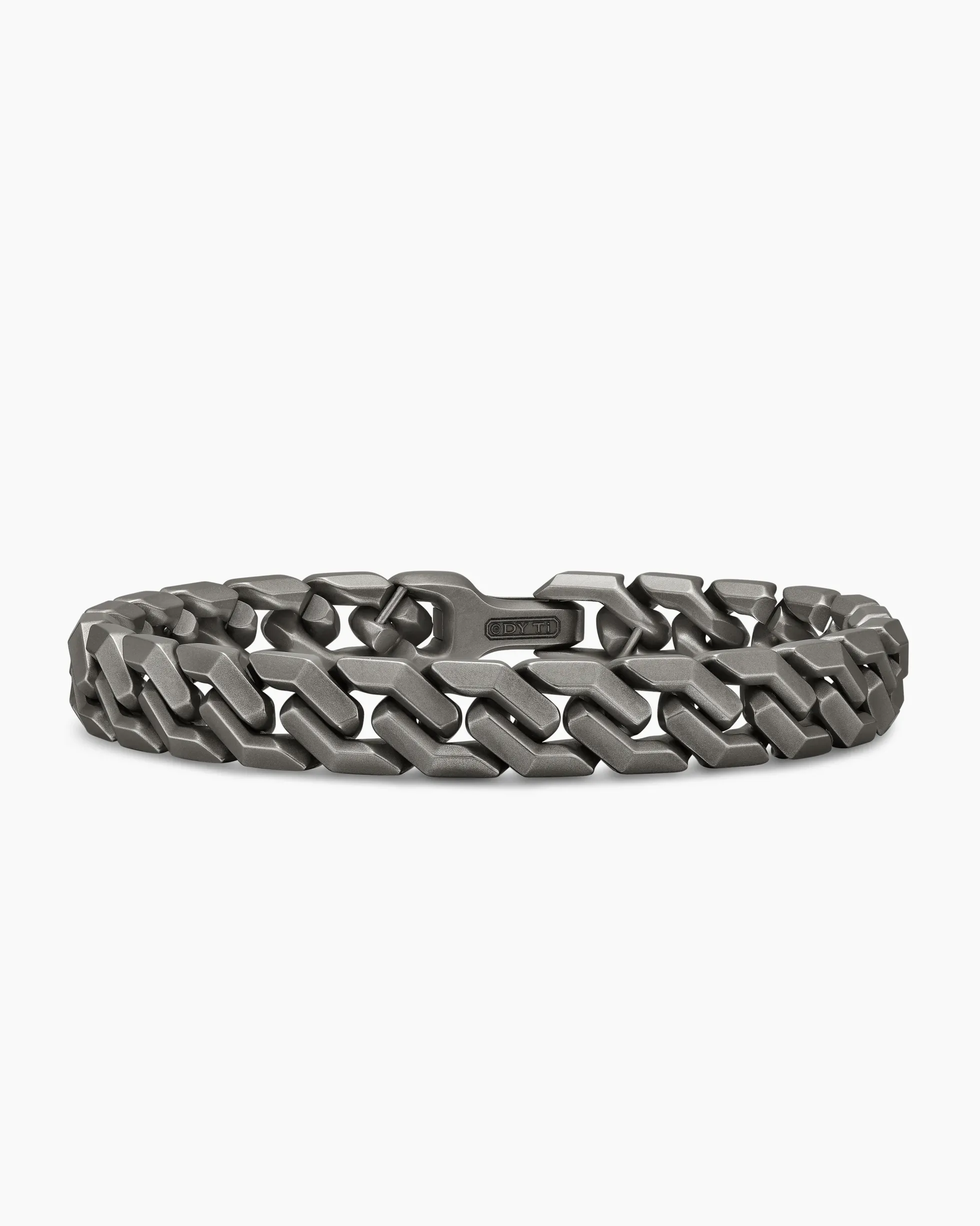 Curb Chain Angular Link Bracelet Anthracite Titanium, 8.7mm