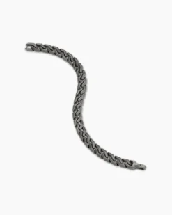 Curb Chain Angular Link Bracelet Anthracite Titanium, 8.7mm
