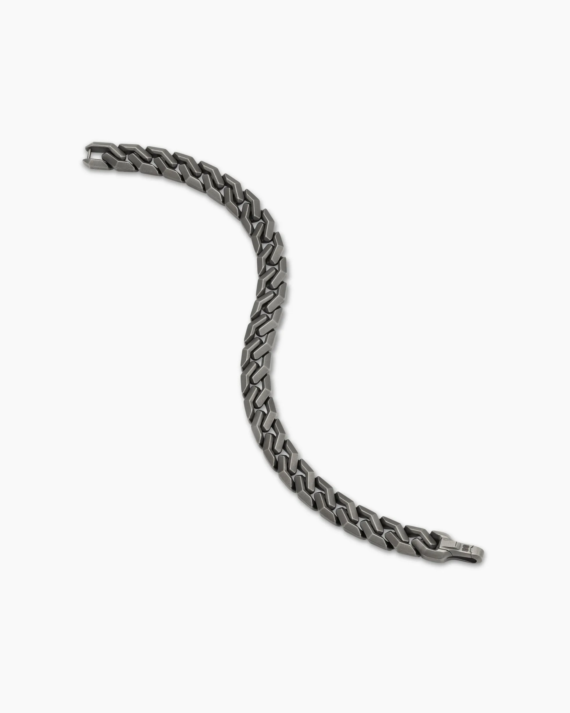 Curb Chain Angular Link Bracelet Anthracite Titanium, 8.7mm