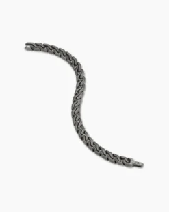 Curb Chain Angular Link Bracelet Anthracite Titanium, 8.7mm