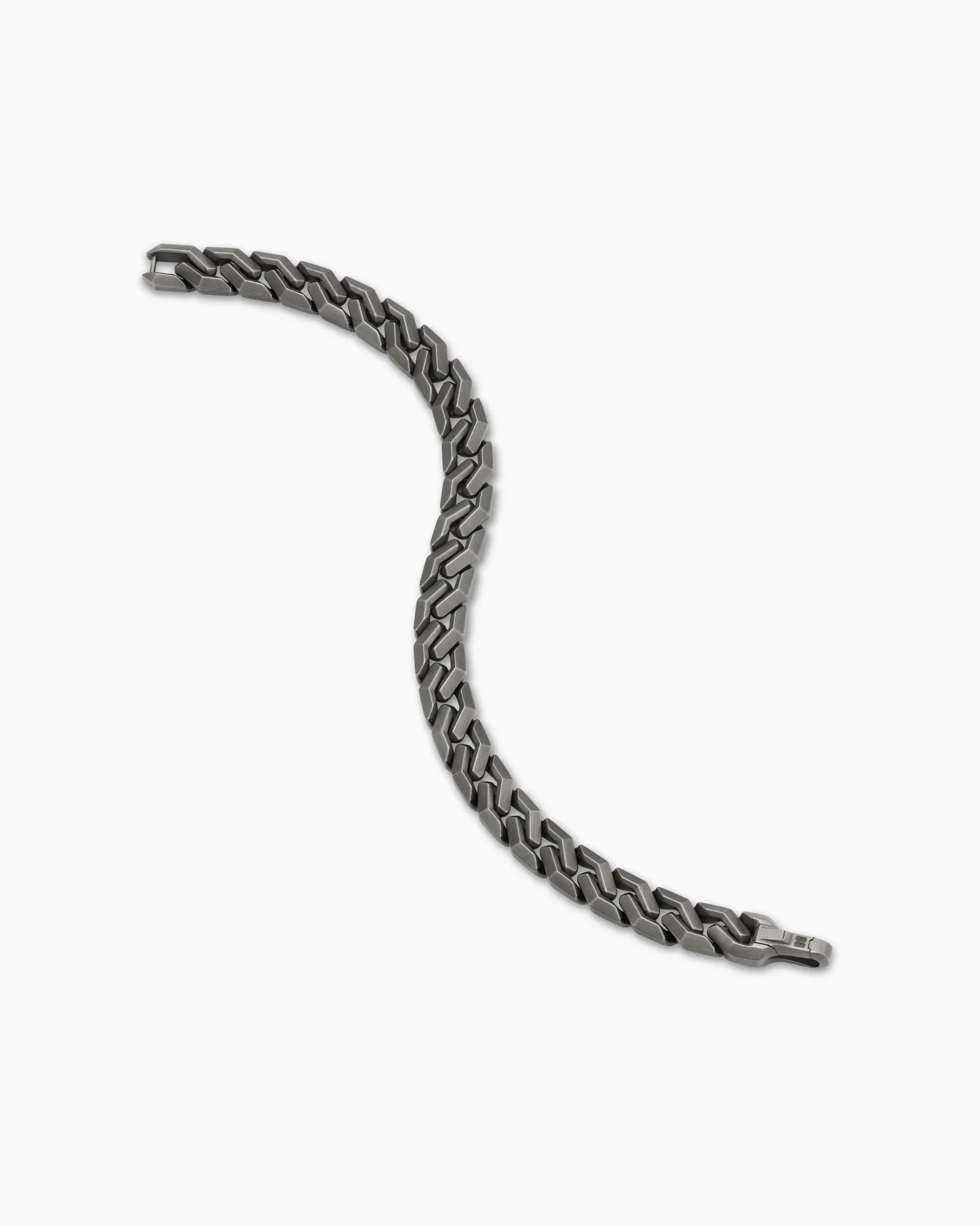 Curb Chain Angular Link Bracelet Anthracite Titanium, 8.7mm