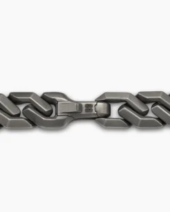 Curb Chain Angular Link Bracelet Anthracite Titanium, 8.7mm
