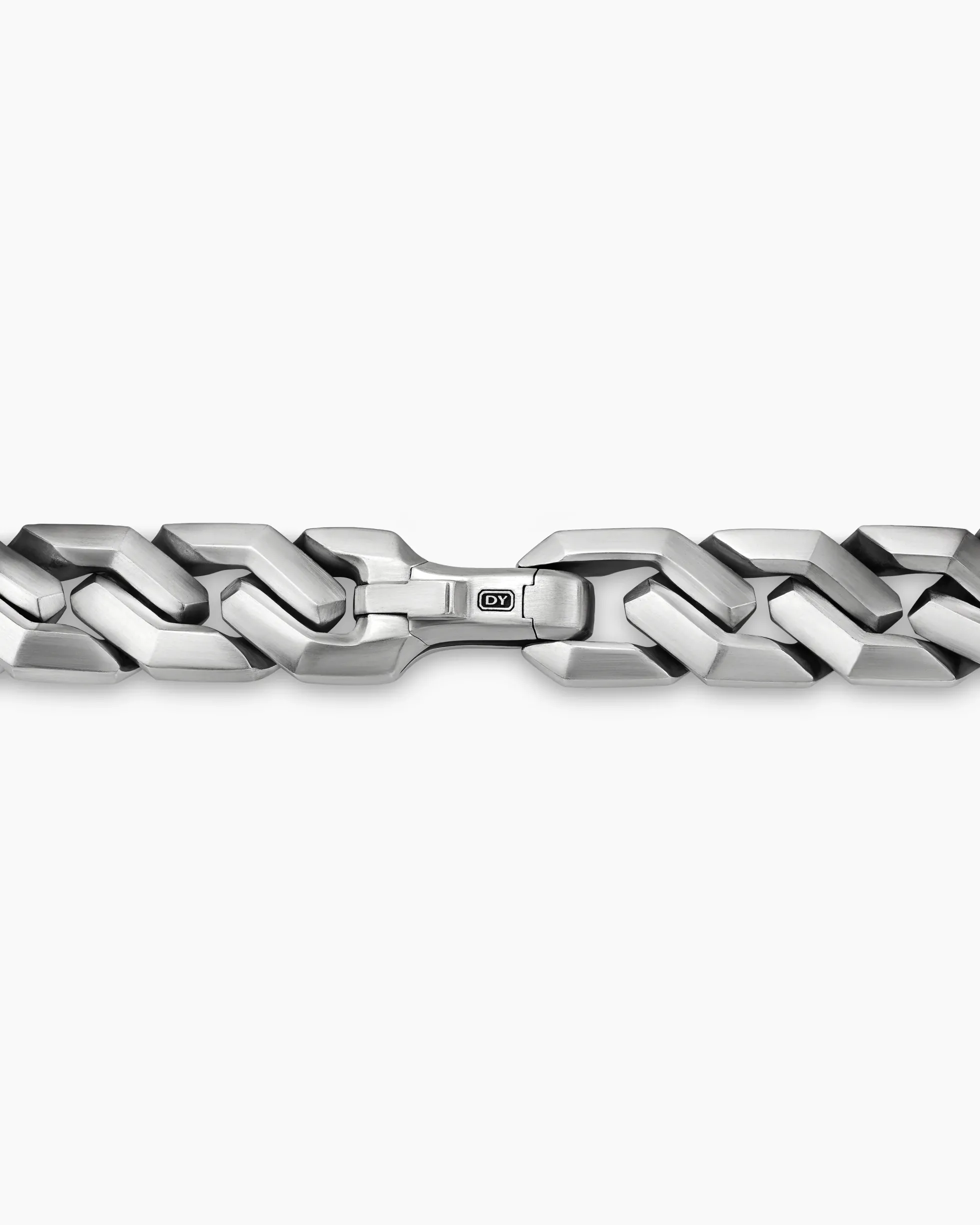 Curb Chain Angular Link Bracelet Sterling Silver, 11.5mm