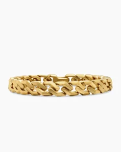 Curb Chain Angular Link Bracelet 18K Yellow Gold, 8.7mm