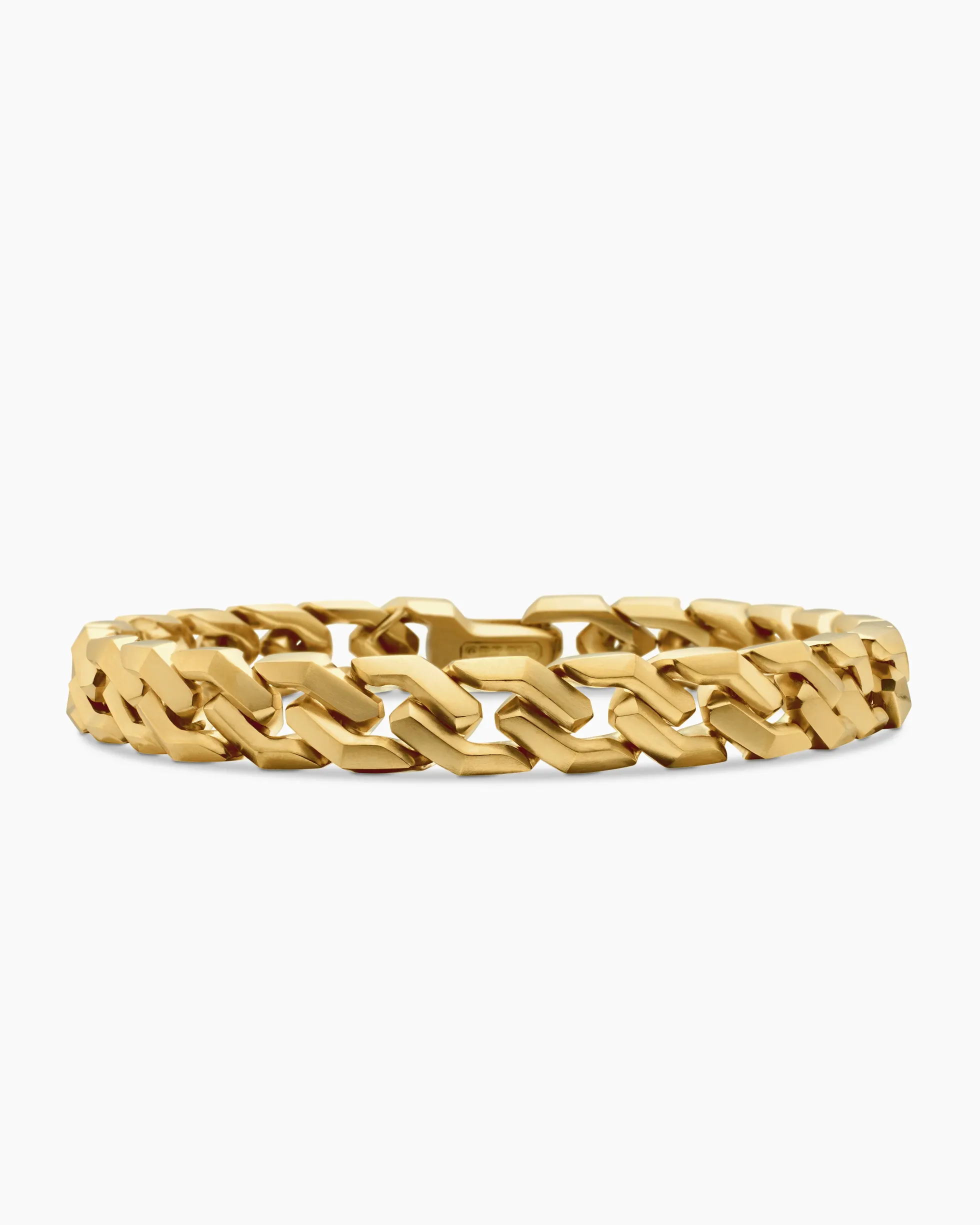 Curb Chain Angular Link Bracelet 18K Yellow Gold, 8.7mm
