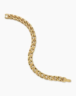 Curb Chain Angular Link Bracelet 18K Yellow Gold, 8.7mm