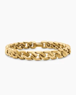 Curb Chain Angular Link Bracelet 18K Yellow Gold, 8.7mm