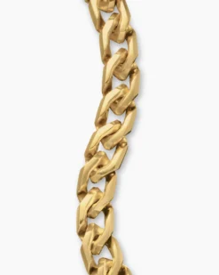 Curb Chain Angular Link Bracelet 18K Yellow Gold, 8.7mm