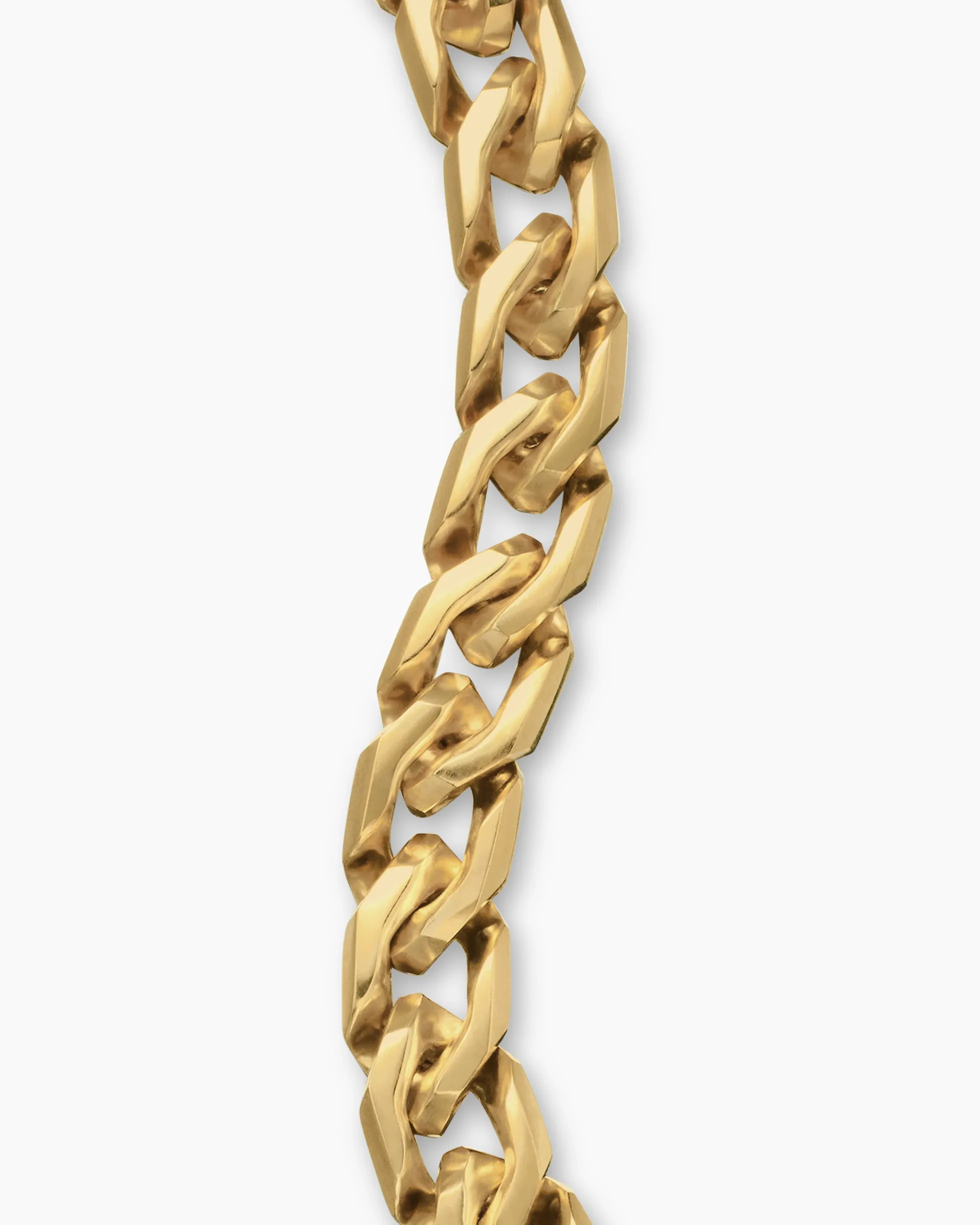 Curb Chain Angular Link Bracelet 18K Yellow Gold, 8.7mm